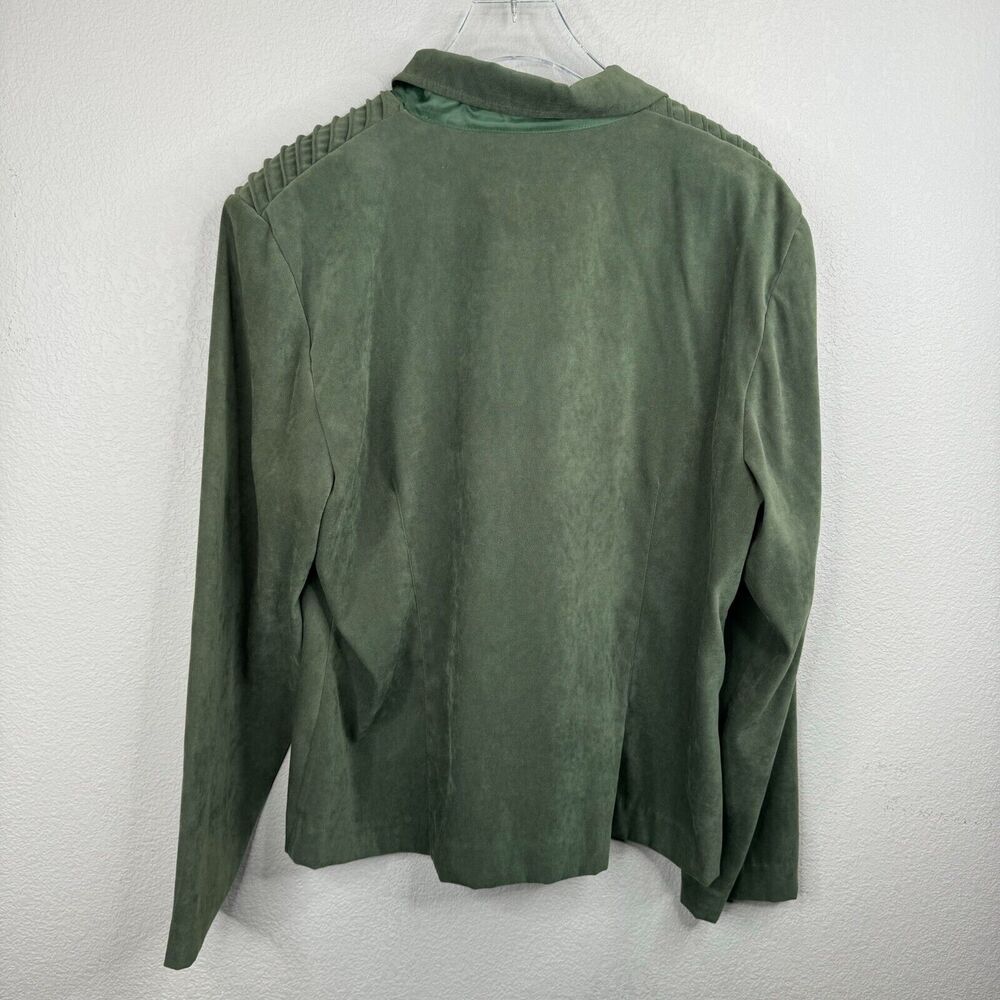 Sag Harbor‎ Women's Jacket & Dress 2 Piece Suit Set Solid Olive Green - Picture 9 of 15